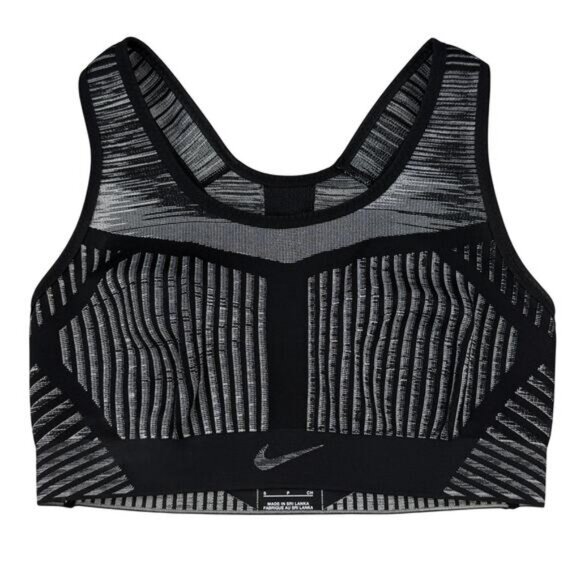NIKE Flyknit Womens High Support Non-Padded Sports Bra Size Small Black Gray - Picture 5 of 8
